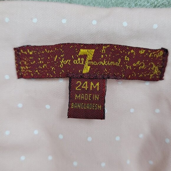 7 For All Mankind  Muted Green 100% Cotton Fur Trim Hooded Jacket Size 24M - Picture 3 of 16